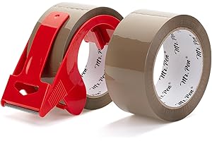 Mr. Pen- Packing Tapes, 2" Wide, 60 Yard, Brown, 2 Pack with 1 Dispenser Gun, 2.6 mil, Heavy Duty Packing Tape with Dispenser