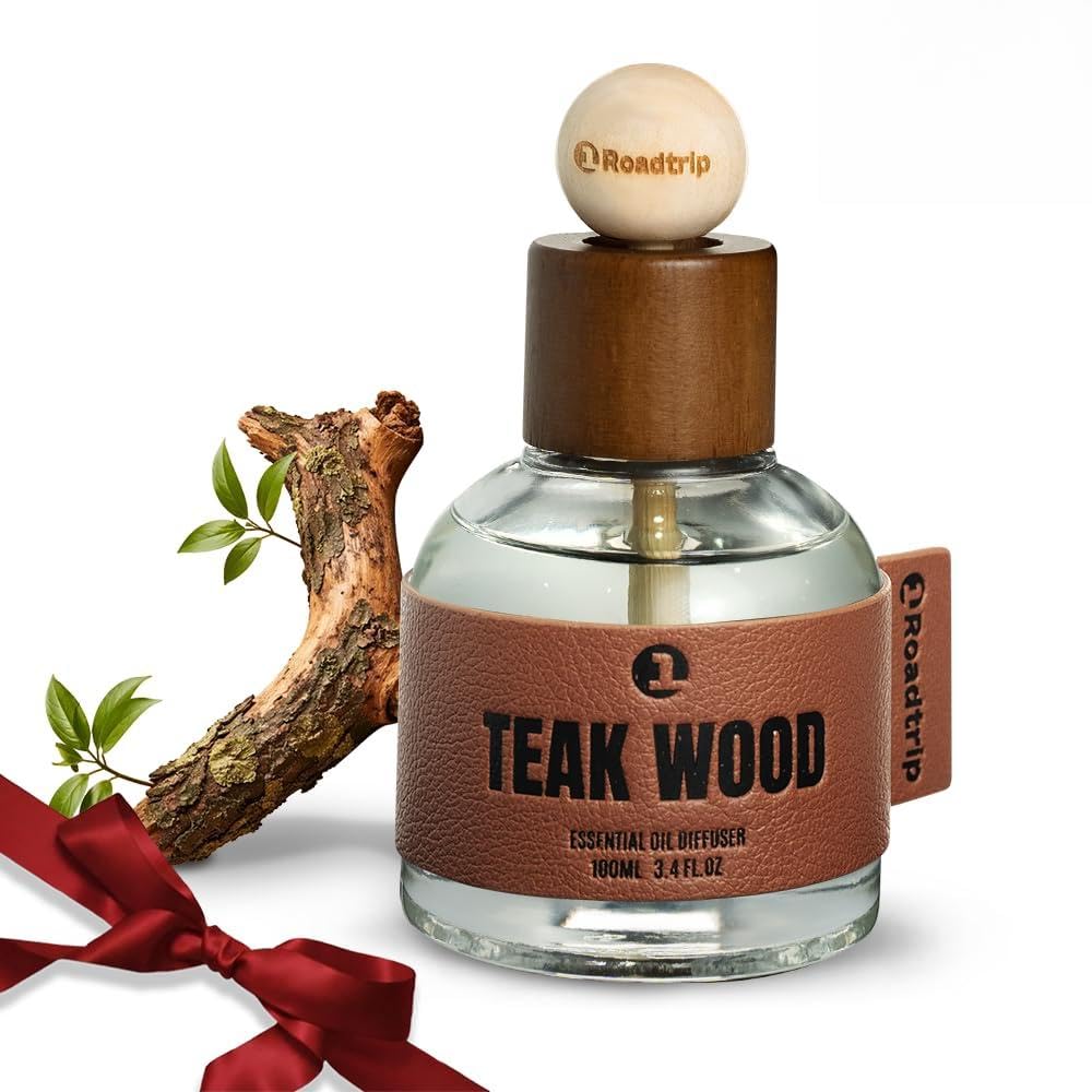 Photo 1 of 1Roadtrip Car Air Freshener - Long Lasting Essential Oil Diffuser - Aromatherapy Accessories for Men & Women - Valentines Day Gifts for Him - Teakwood Car Scent Diffuser 3.38 FL OZ/100ML