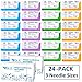 Sutures Thread with Needle – (Max Variety 24 Pack) - Practice Suturing for Medical Students, Dental, Veterinary, Nursing Training –Three Different Needle Sizes - Four Different Non-Absorbable Threads