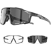 KAPVOE Photochromic Cycling Glasses for Men Women Sports Sunglasses Frame Discoloration HD Bike Glasses K76