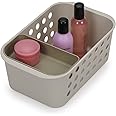 Joseph Joseph EasyStore - Bathroom essentials Storage Basket Organiser with Moveable tray, Ecru, Small