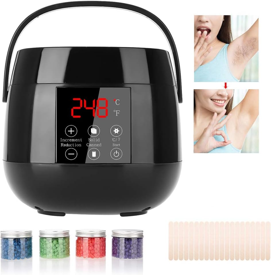 Wax Warmer Kit, Intelligent LED Display Wax Heater Set Hair Removal Wax