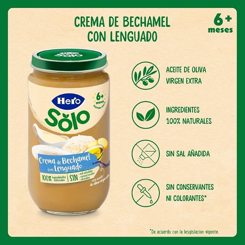 Hero baby caixa mista frascos de carne e peixe, legumes com pescada, bechamel com linguado e ensopado com carne e presunto, sem azeite de palma, 100% natural, a partir dos 6 meses, embalagem de 18x235 gr