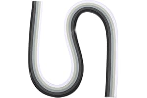 PATIKIL 540 x 5mm Rainbow Quilling Strips Paper,120 Pcs Origami Paper Quilling Strip for Art DIY Hand Craft Christmas, Gradient Black White
