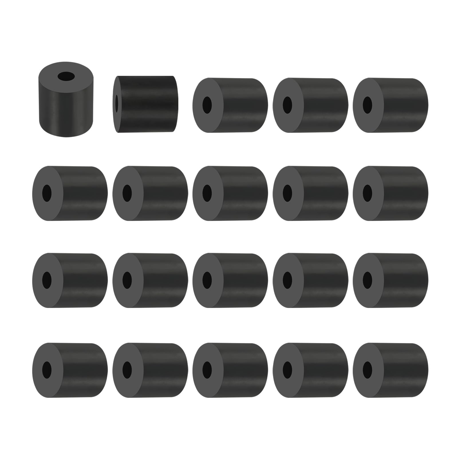 PATIKIL Multi Purpose Rubber Spacer, 20Pcs 8mm ID x 25mm OD x 25mm T Neoprene Round Anti-Vibration Isolation Pads Isolator Rubber Bushings Spacer Washer for HVAC Bolts Car Accessories