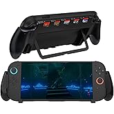 Console Grip for Switch 2 (2025) – Ergonomic Hard Shell Handheld Holder with 5 Game Card Slots, Comfortable Grip Design for Portable Gaming, Not Compatible with Switch 1（Black）
