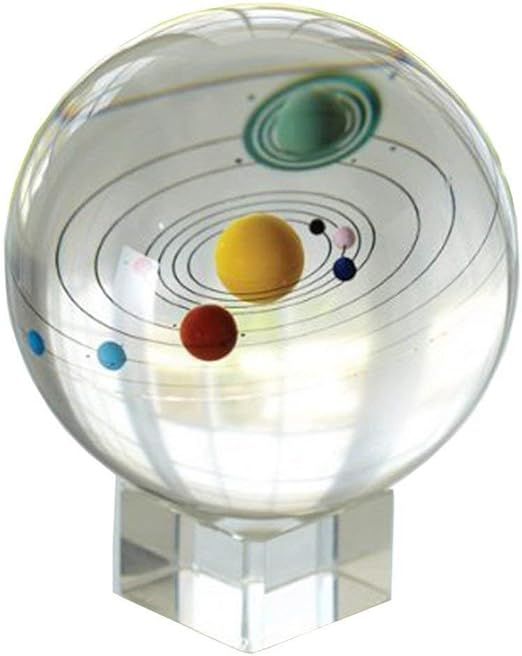 Amlong Crystal 31 Inch 80mm Solar System Crystal Ball With Crystal Stand And Gift Box