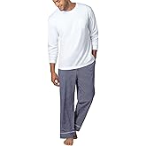 PajamaGram Men Pajamas Sets - Cozy 100% Cotton Pajamas for Men, Knit Long Sleeve Pajama Set for Men, Pijamas Para Hombres