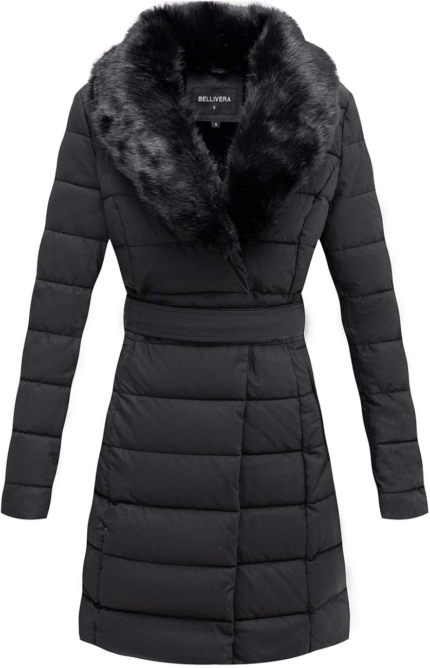 Bellivera Women's Quilted Lightweight Padding Jacket, Puffer Coat with