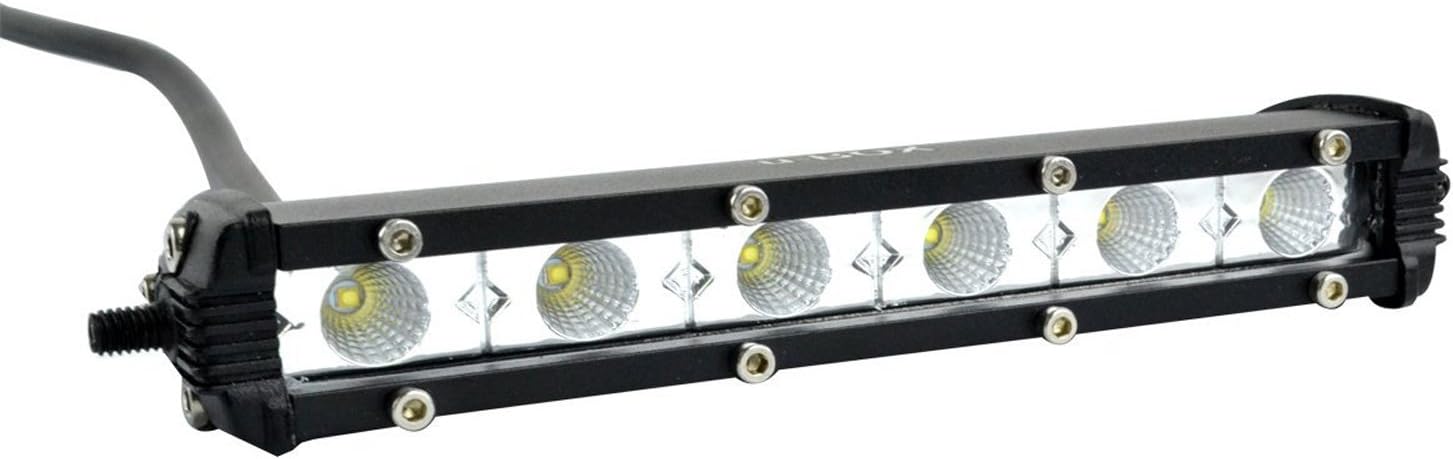 7" Off Road Light Bar Ultra-Slim Single Row 18W Cree LED Fog/Driving/Work Flood Light for Trucks ATV SUV Cars Bumper Rock + Mounting Brackets (2pcs/set,7 inch 18W): Automotive