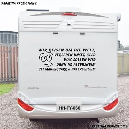 Pegatina Promotion Wir Reisen Um Die Welt Lustiger Spruch