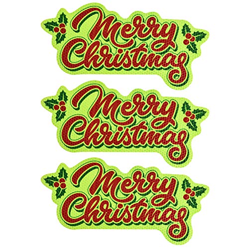 Bright Reflective Christmas Car Magnet Decorations Set, Large Merry Christmas Sign Car Magnet Reflective Decal for Car Fridge Garage Mailbox Vehicle Xmas Holiday Décor(Merry Christmas Sign), 3pack - Thumbnail 7