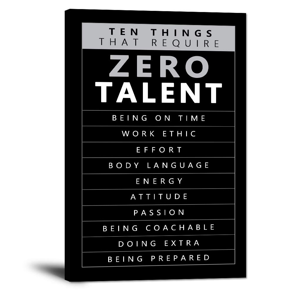 Zero Talent Required Motivational Wall Art -10 Keys to Success Poster, Positive Quotes Prints Inspirational Office Wall Decor for Professionals, Students & Home Gym (Framed 12 x 16 in) — image 1