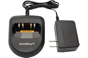 GoodQbuy® Ni-MH Ni-CD Li-ion 110V~240V Battery Rapid Quick Desktop Charger is Compatible with Motorola A6 A8 MagOne BPR40 BC130 Two-Way Radio PMLN4822AR PMLN4682AR PMLN5041A