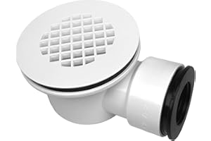 2" Low Profile Shower Drain PVC 2''Side Outlet Drain Assembly, with 2" x 1-1/2" Reducer Pipe Fitting Perforated Strainer for 
