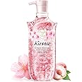Kustie Cherry Blossom Brightening Body Wash, Real Petal & Essential Oils - Antioxidant, 24H Fragrance & Deep Moisturizing Cleanse Perfume Shower Gel for Sensitive & Dry Skin with Pump Bottle, 16.9 Oz