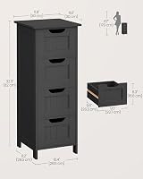 VASAGLE Bathroom Floor Storage Cabinet 4 Drawers 30x30x82 cm Ink Black LHC040B01 view 6