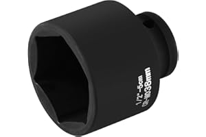 QTCIAL 1-1/2 Inch Water Heater Element Socket Wrench, 6-Point Design with 1/2-Inch Drive, Ideal for Removing & Replacing All Residential Screw-in Water Heater Elements, Compatible with Camco, GE and More