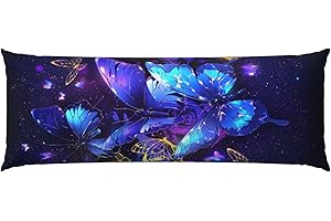 NMBVCXZ Butterfly Body Pillow Pillowcase Cover with Hidden Zipper 20"x 54" Body Pillow Case Gifts for Women Men Boys Girls
