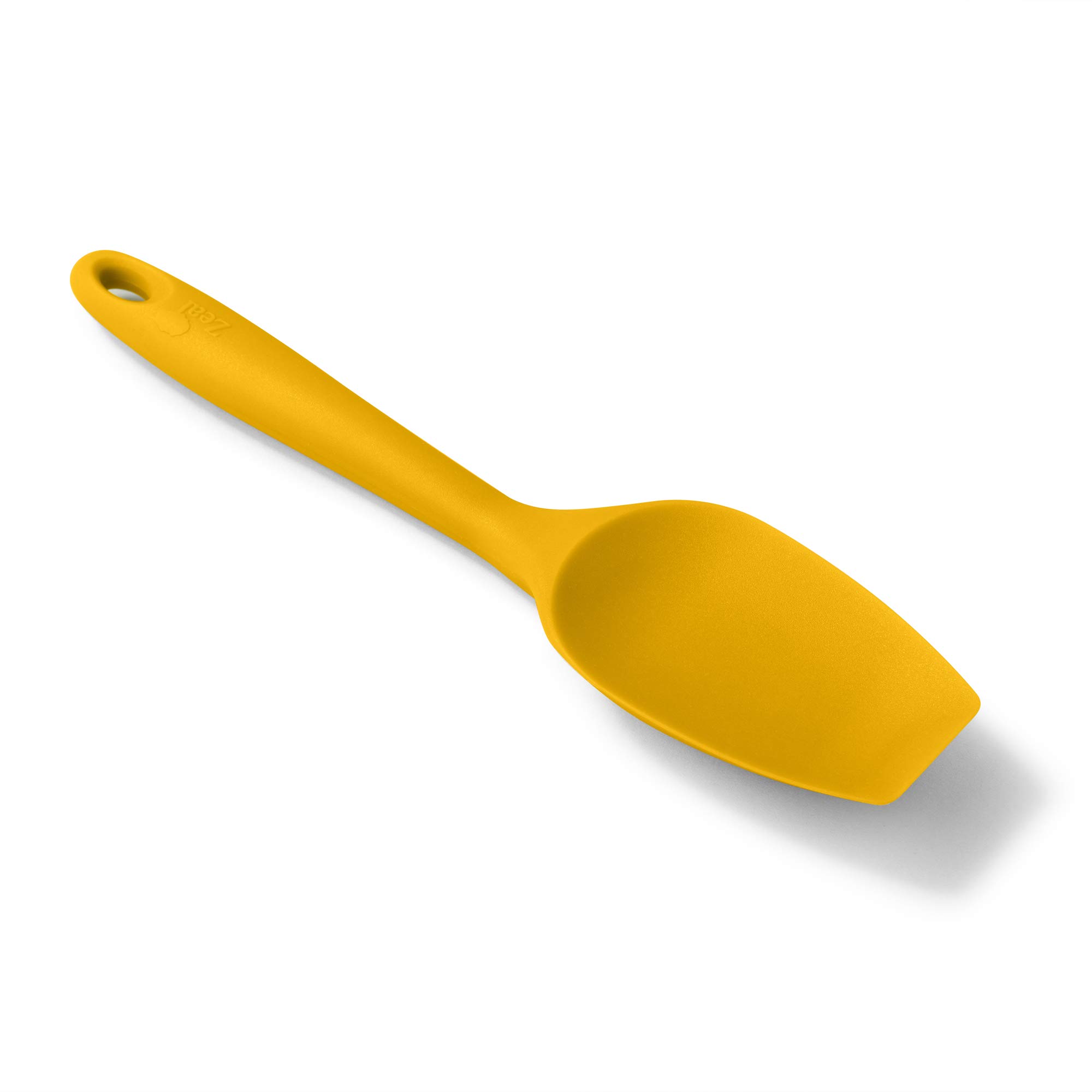 Zeal Silicone Non-Stick Flat Ended, Flexible Spatula Spoon (26cm) -Mustard