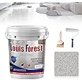Louis Forest Epoxy Floor Paint, High-Gloss Marble Effect Epoxy Floor Coating, Waterproof Water-Based, for Concrete and Garage Interior or Exterior (Light Gray)