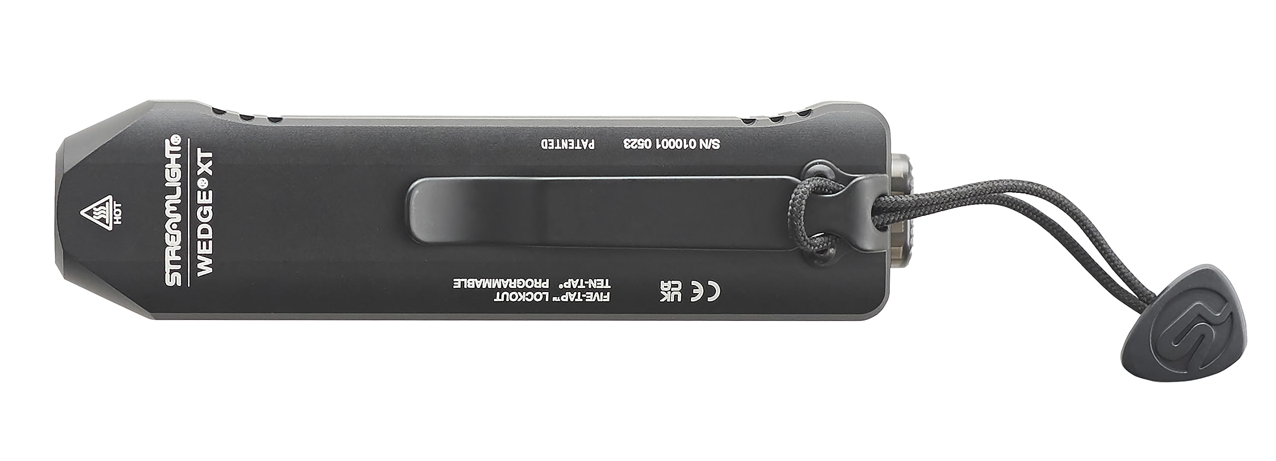Streamlight 88812 Wedge XT 500-Lumen 1900-Candela Flat Everyday Carry Flashlight, Includes USB-Cable and Pocket Lanyard, Black