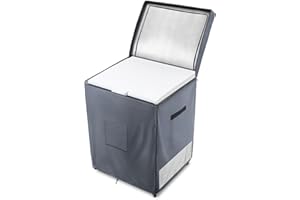 DALEMA Deep Freezer Covers for Outside,Heavy Duty 600D Durable Chest Freezer Cover Waterproof,Outdoor Freezer Covers for Outside 5.0 Cubic Feet Chest Freezer,Top with Zipper to Open(28"W x 23"D x 34"H,Grey)