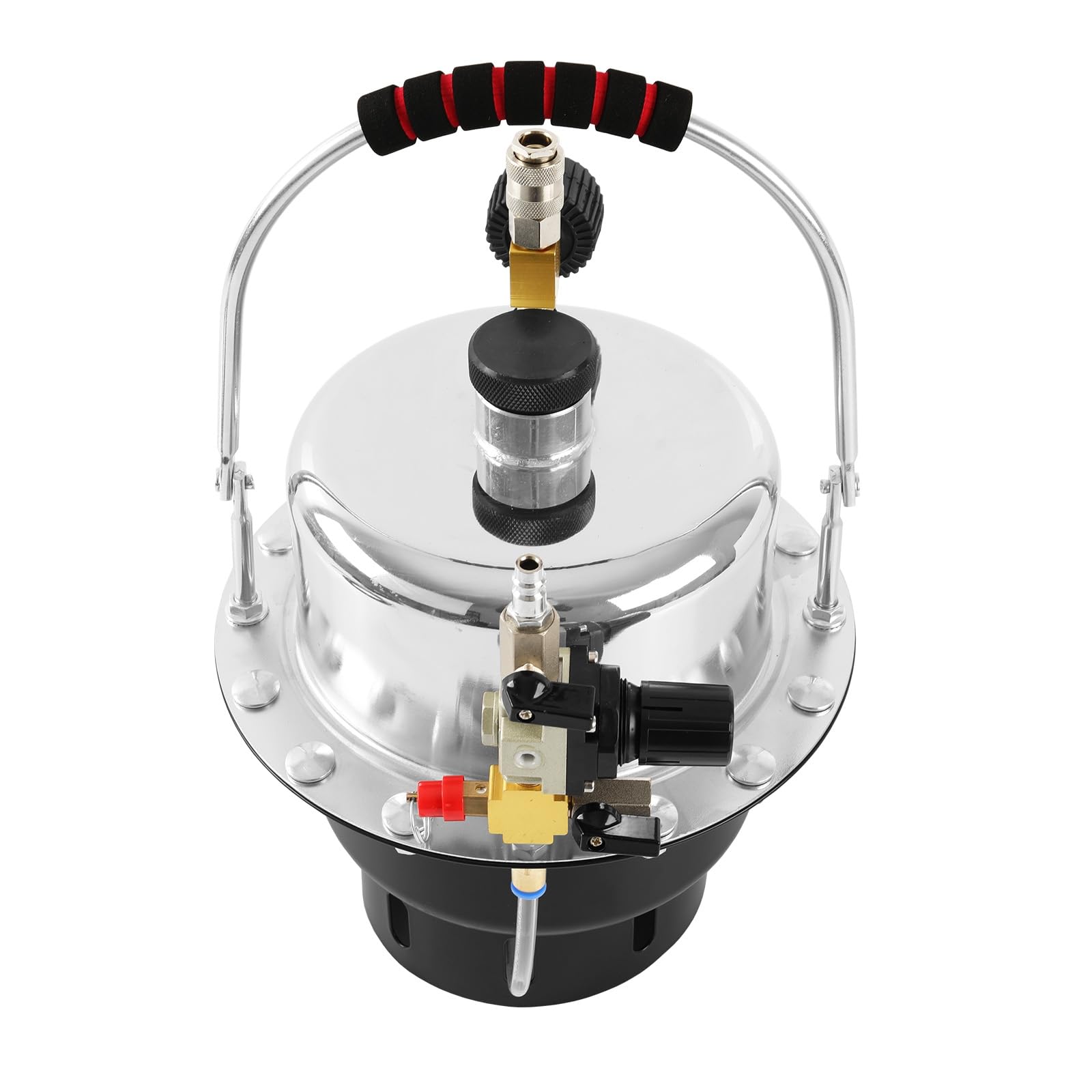TECPO Bremsenentlüftungsgerät, 5 Liter Druckluft Bremsflüssigkeitwechselgerät Auto Universal Bremsenentlüfter mit Absaugbehälter und Adapter Set 5