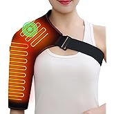 Heated Shoulder Brace with Massager Portable Electric Heating Pad for Shoulder Pain and Upper Arm Muscle Massage Heated Wrap for Shoulder Right