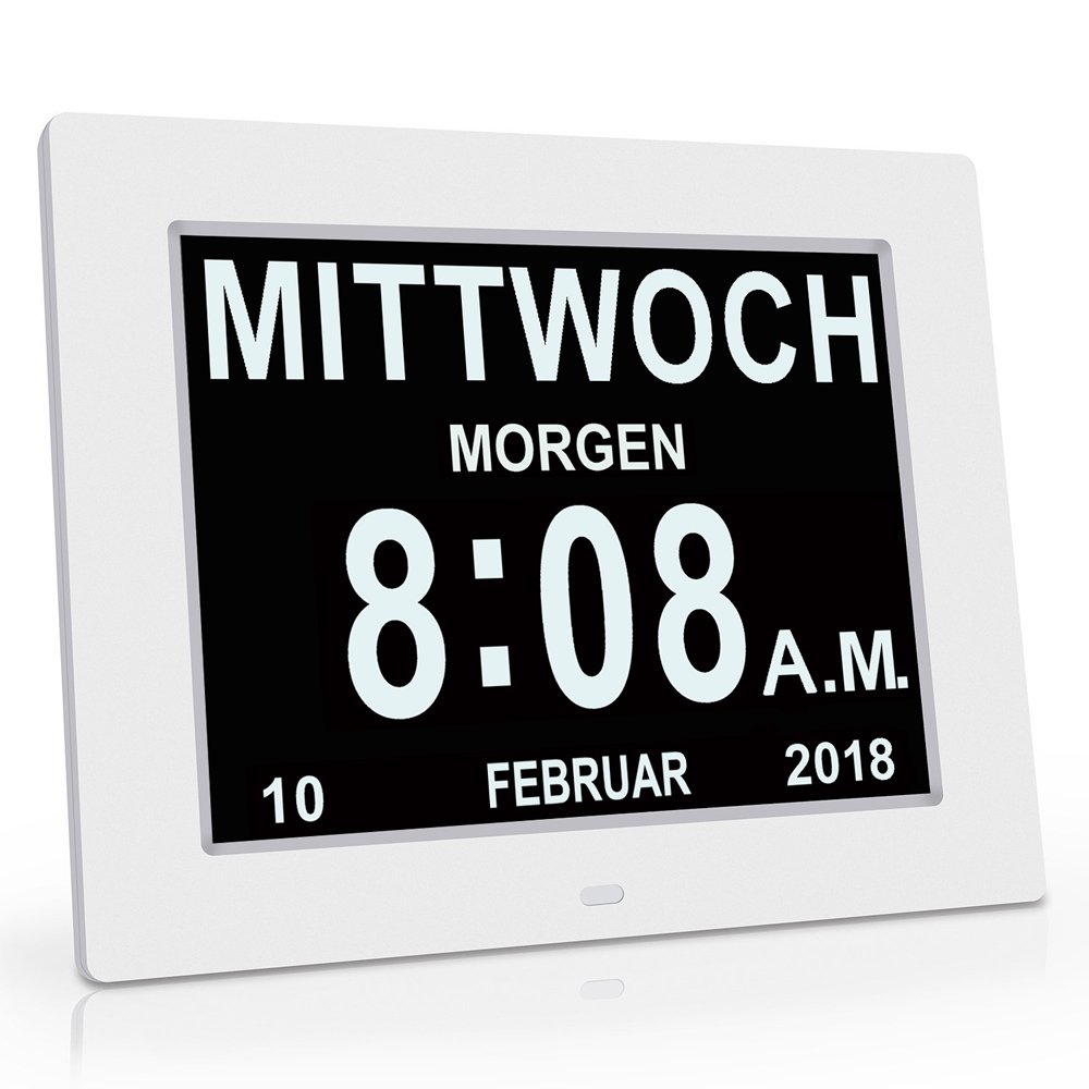 8" Digital Wecker,Digitaler Kalender Tag Uhr F&uuml;r Demenz sehschwachen