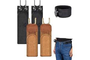 Buckle-Less Belt Hooks, Tactical Metal Hook Elastic Belt, Adjustable Magic Tape No Buckle EDC Band for Man Women