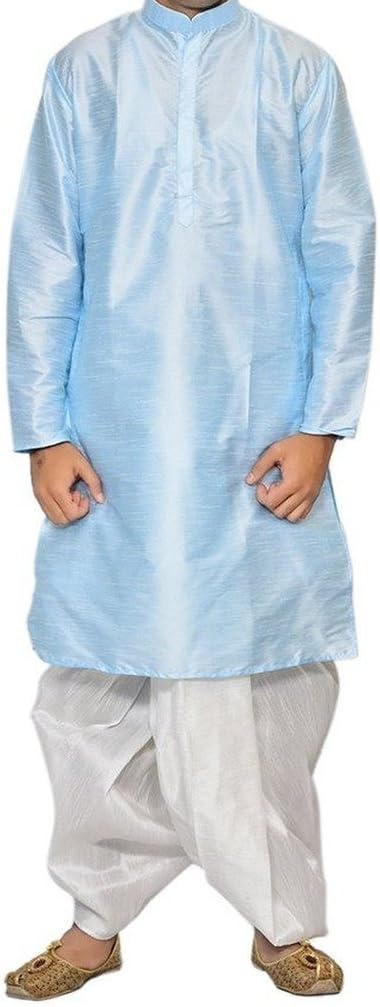 Big Boy's Art Silk Blend Dhoti Kurta Set