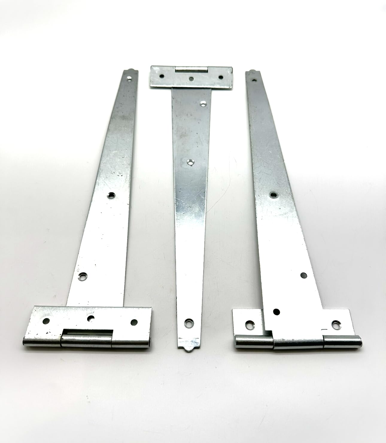 3PK Zinc Tee Hinges 12" (300mm). T-Hinges for Garden Gates, Sheds and Doors. Corrosion and Weather Resistant External Hinge Pack.