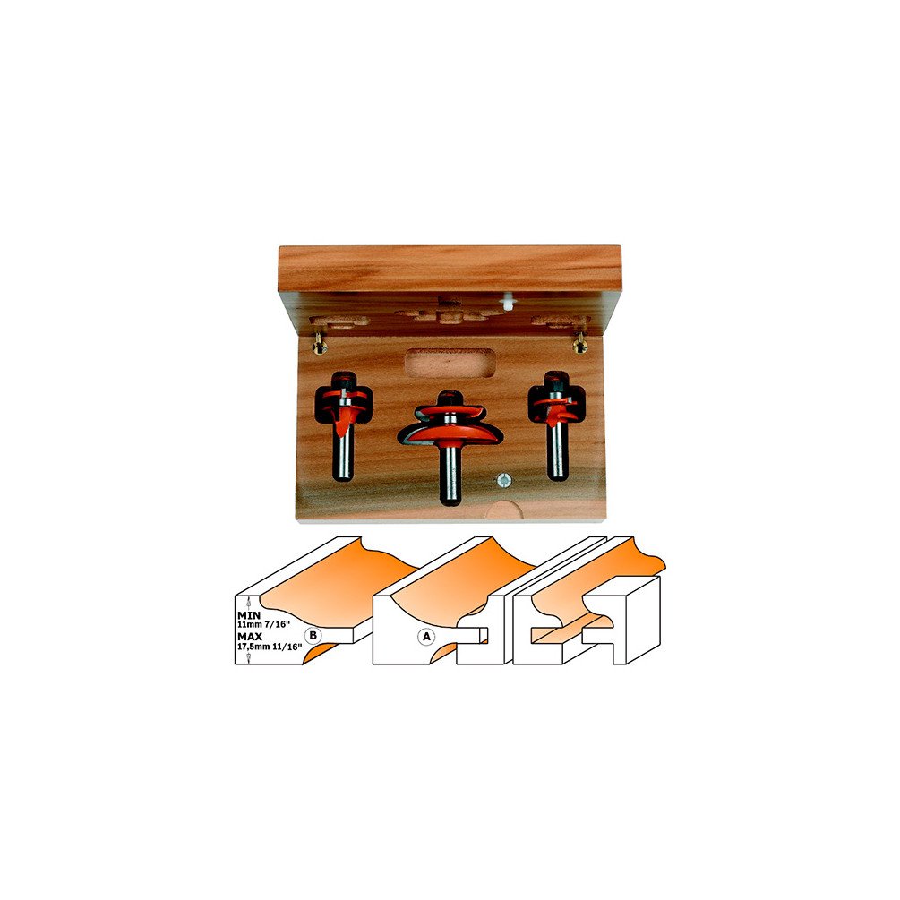 CMT Orange Tools 900.522.11 – Junior Raisedpanel Set 3Pcs S12Hm