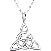 FANZE Women's 925 Sterling Silver Irish Celtic Knot Triquetra Trinity Knot Timeless Geometric Pendant Necklace Hypoallergenic Jewelry Gift for Friend, Mother,Christmas, Mothers Day, Valentines, Birthday Gift