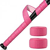 Dkaooel 2 Pcs Baseball Bat Grip Tapes, 1.5mm, Precut and Full Softball Grip Tape,Non-Slip Baseball Bat Wrap, for Multi-Sport Handles (Pink3)
