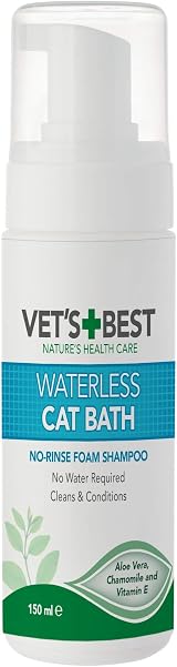 Vet's Best Waterless Cat Bath 150ml No Rinse Foam Shampoo Cat Care view 1