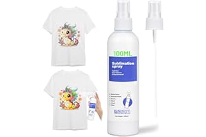 KASYU Sublimation Spray for Cotton Shirts with 2 Nozzles, 100ml Upgraded Formula Sublimation Coating Spray for All Fabric,High Gloss,Quick Drying and Adhesive Spray for Polyester,Carton,Tote Bag,Mug