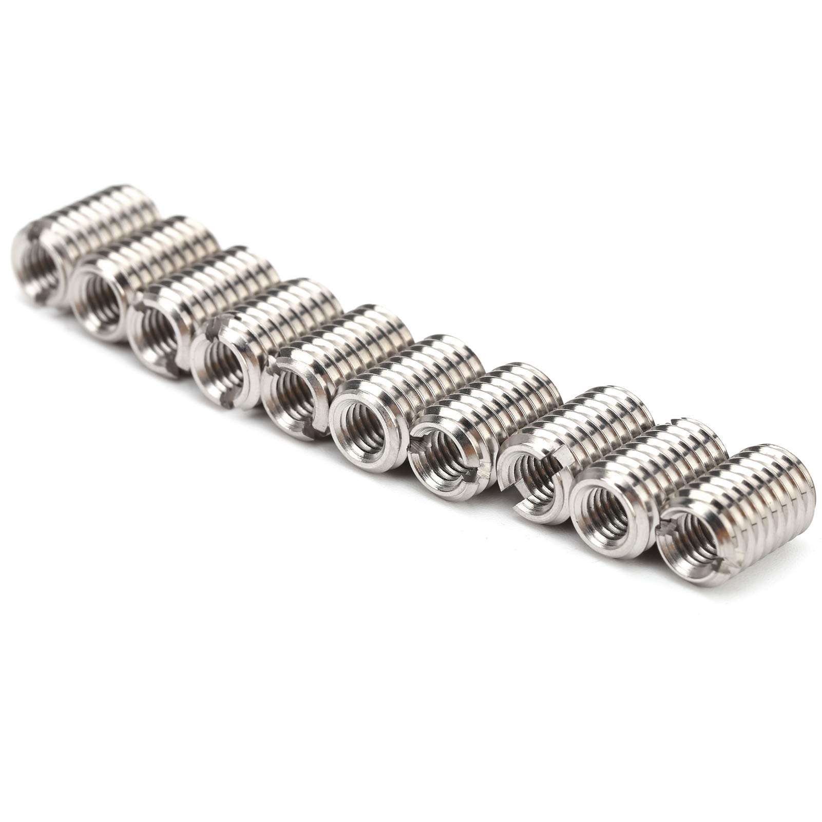 M5 To M8 Thread Adapter Insert Stainless 303 Stainless Steel 10Pcs Thread Repairing Nut Stainless Steel Fastener Accessory M5 X 0.8MM M8 X 1.25MM 12MM