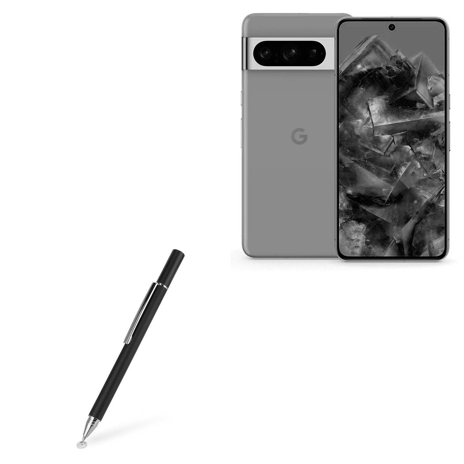 BoxWave Stylus Pen Compatible with Google Pixel 8 Pro - FineTouch Capacitive Stylus, Super Precise Jet Black