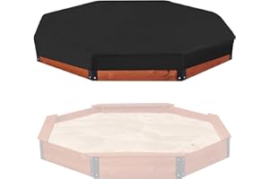 KASLA Sandbox Cover, Rounded Cover for Octagon Sandbox,Large Sandbox Covers Waterproof for Ages 4-8, Outdoor Sand Box Cover Windproof and Dustproof- (L:84" xW:84" xH:9")