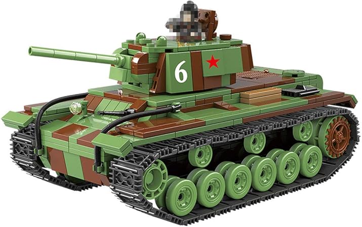 Amazon Tank Model Kit 768 Pcs陸軍戦車のおもちゃのパズル 女の子 子供 大人 小さなビルディングブロック対応レゴ ソビエト軍事kv 1追跡ヘビータンク ブロック おもちゃ