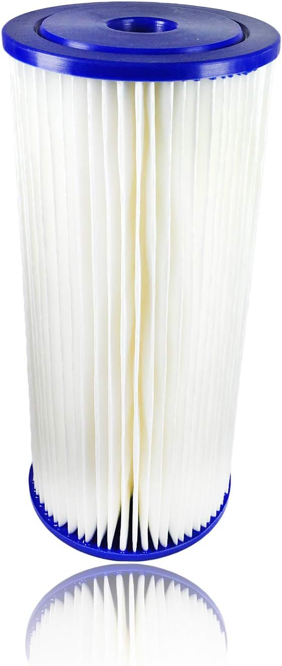 Aquaboon 5 Micron 10" Big Blue Pleated Sediment Water Filter Replacement Cartridge | Whole House Sediment Filtration | Compatible with FXHSC, ECP5-BB, FM-BB-10-5, CP5-BBS, 255490-43, HDC3001, 4-Pack: Home & Kitchen
