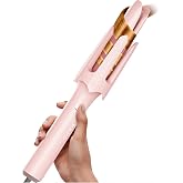 BILITOK Auto Curling Iron with 4 Temps, 3 Timers &amp; Shut-Off (Pink) | Anti-scald, anti-tangle motor, negative ion, rotating, 320-430&deg;F, 10/15/20s, 1.2-inch barrel