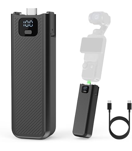 Poignée Batterie 5000mAh Avec Écran LCD Pour Osmo Pocket 3 - Charge Rapide 22W Et Support Trépied