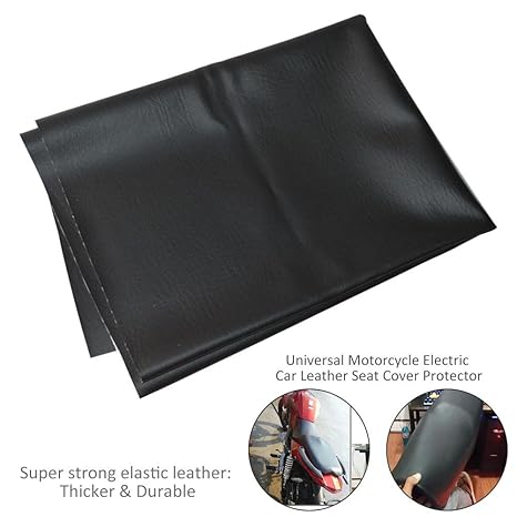 Esplic Motorrad Leder Sitzbezug, Verschleißfeste Universal Motorrad Roller ATV Leder Seat Protector