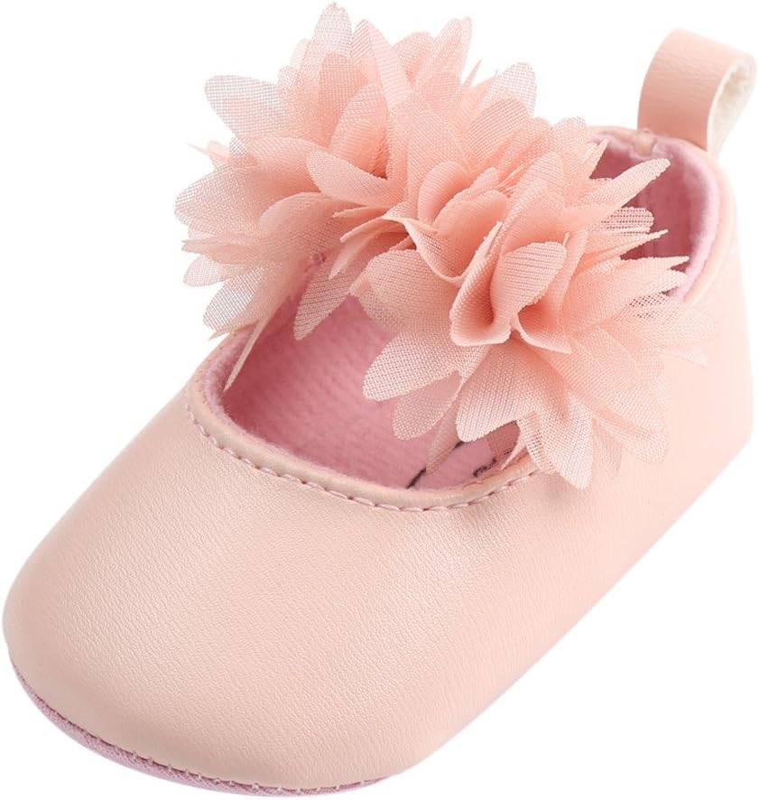 Creazrise Baby Girls Mary Jane Flats Soft Sole Infant Moccasins Floral Sparkly Toddler Princess Dress Shoes