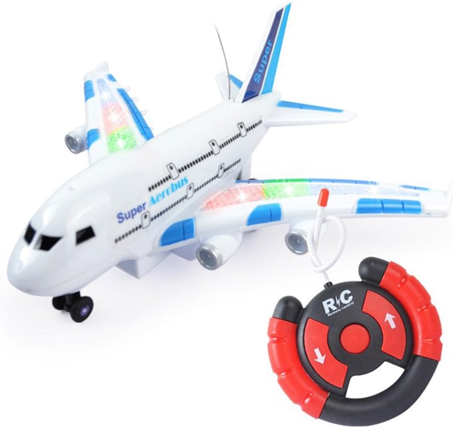 HobbyLane RC Airplane Kids Toys, Remote Control Smart Electric Airbus A380 with Flashing Lights and Realistic Jet Engine Sounds