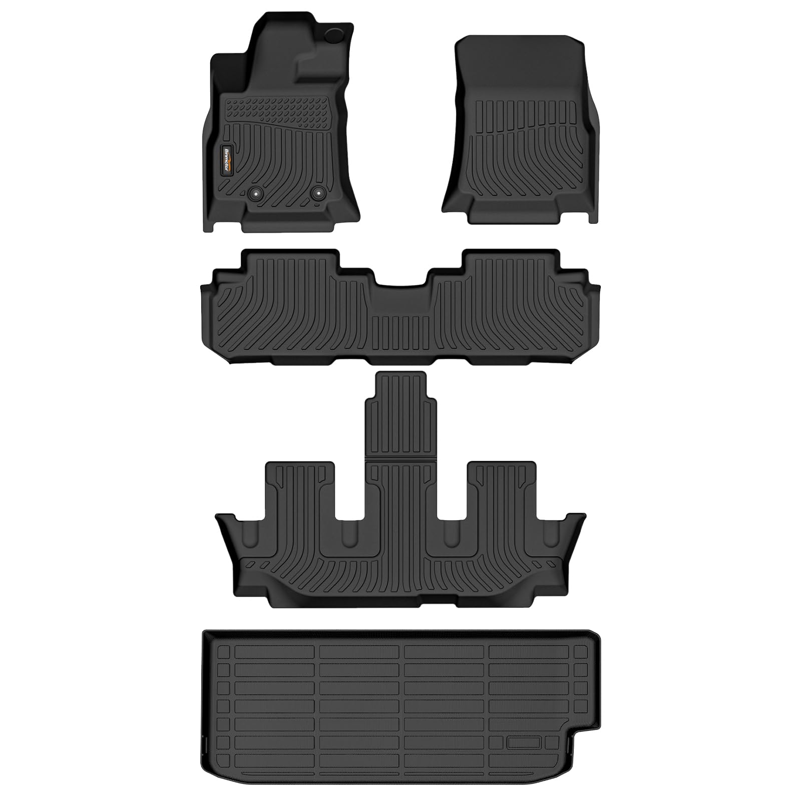 Binmotor-Floor Mats & Cargo Liner for Subaru Ascent 2019-2025, Both 7/8 Passenger, All Weather Car Mats Cargo Trunk Mat for Subaru Ascent Accessories Custom Fit Image