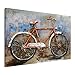 Asmork 3D Metal Art - 100% Handmade Metal Unique Wall Art - Stereograph Oil Painting - Home Decor - Ready to Hang Sculpture Artwork (Bicycle (30 x 20 inch))
